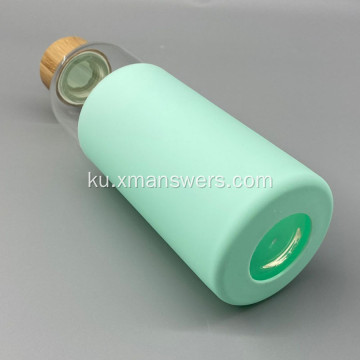 Sleeve Bottle Silicone Logoya Emboskirî ya Xweserî ya Vebikaranîna Nû